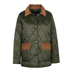 Giubbino Donna Barbour Trapuntato Bragar Verde