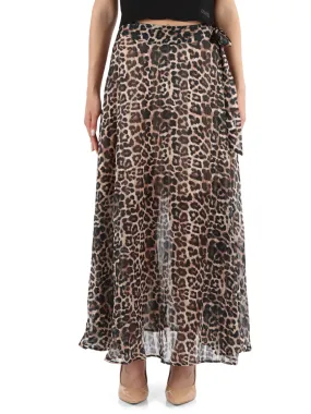 Gonna midi a portafoglio in chiffon